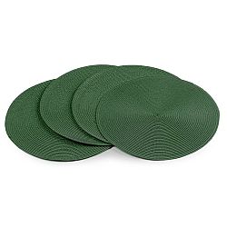 JAHU Prostírání Deco kulaté tmavě zelená, 35 cm, sada 4 ks
