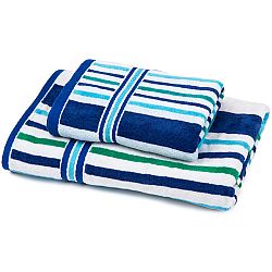 Jahu Sada Stripes Oceán ručník a osuška, 70 x 140 cm, 50 x 90 cm