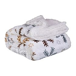 Jahu  Vánoční beránková deka Vločka hnědá, 150 x 200 cm