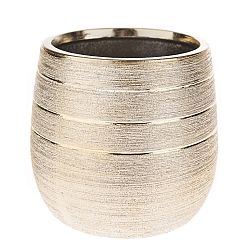 Keramický obal na květináč Lusso, 13 x 12 x 13 cm, zlatá