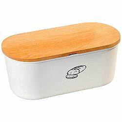 Kesper 85090 Chlebník s prkénkem, bílá, 34 x 14 x 18 cm
