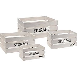 Koopman Sada dekoračních bedýnek Odense béžová, 4 ks