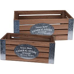 Koopman Sada dekoračních úložných boxů Farmers Market, 2 ks