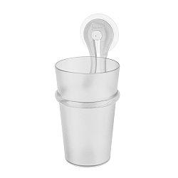 Koziol Držák na kartáčky s přísavkou Loop čirá, 17,5 cm