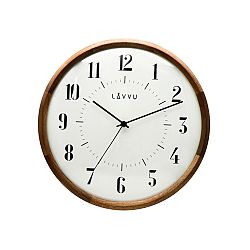 LAVVU Dřevěné hodiny s plynulým chodem RETRO, pr. 31,5 cm