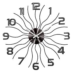 Lavvu LCT1222 kovové hodiny Sun antracitová, pr. 49 cm