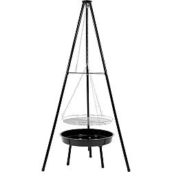 Lund Kulatý gril na dřevěné uhlí 52 cm s trojnožkou