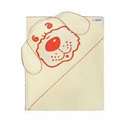 New Baby Osuška s kapuckou Pejsek béžová, , 80 x 80 cm