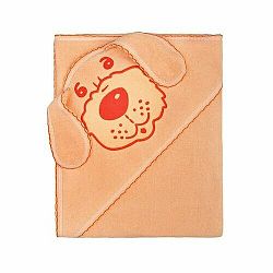 New Baby Osuška s kapuckou Pejsek oranžová, 100 x 100 cm