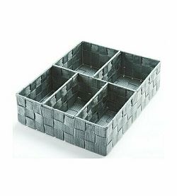 Organizér na prádlo a doplňky Compactor TEX - 5 dílný, 32 x 25 x 8 cm, šedý