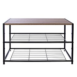 Orion Dvoupatrový kovový botník s odkládací plochou, 63 x 30 x 43 cm