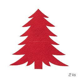 Orion Kapsa na příbory Stromek červená, 18 x 18 cm, sada 2 ks
