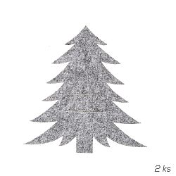 Orion Kapsa na příbory Stromek šedá, 18 x 18 cm, sada 2 ks