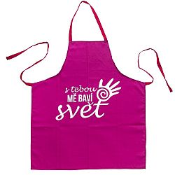 Orion Kuchyňská zástěra S TEBOU MĚ BAVÍ SVĚT vínová, 70 x 82 cm