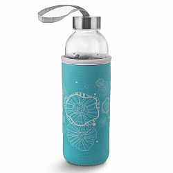 Orion Láhev sklo/kov. víčko 0,54 l s termoobalem Květy