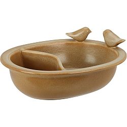 Pítko a koupátko pro ptáčky dělené, sv. hnědá, 20,6 x 8 x 16 cm