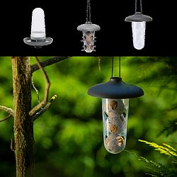 Plastia Sada krmítek a pítka pro krmení ptáků Robin 3 ks, antracit