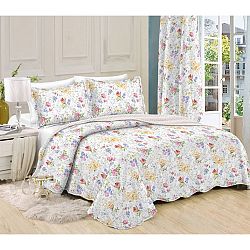 Přehoz na postel Květiny, 140 x 200 cm, 1ks 50 x 70 cm