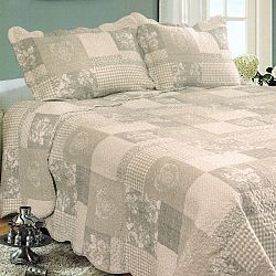 Přehoz na postel Patchwork, 230 x 250 cm, 2x 50 x 70 cm