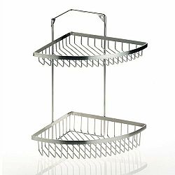 Rohový regál GALANT 2. patrový - velký, ušlechtilá ocel