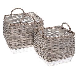 Sada proutěných košíků - obalů na květináč Kasterlee, 2 ks