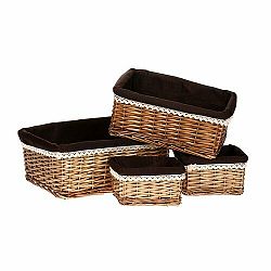 Sada proutěných košů Lucille přírodní, 4 ks, 3 velikosti, 42 x 16 x 30 cm