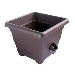 Samozavlažovací květináč BERGAMOT, čokoláda, Plastia, 25 x 25 cm
