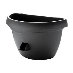 Samozavlažovací květináč na zeď Siesta, antracit, 29 cm, Plastia