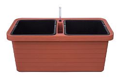 Samozavlažovací truhlík Berberis DUO, terakota, Plastia