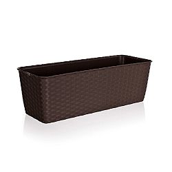 Samozavlažovací truhlík Rattan Natura Line hnědá, 50 cm