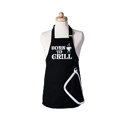 Šik v kuchyni Dětská zástěra s utěrkou Born to Grill, 43 x 51 cm