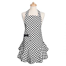 Šik v kuchyni Zástěra s černým puntíkem puntíkem, 65 x 70 cm