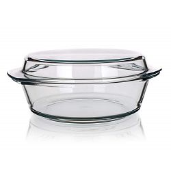 SIMAX Pekáč skleněný kulatý s víkem 3,7 l ( 2,50/1,20)