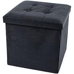 Skládací úložný taburet Halden, 38 x 38 x 38 cm, černá