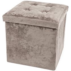 Skládací úložný taburet Halden, 38 x 38 x 38 cm, sv. hnědá