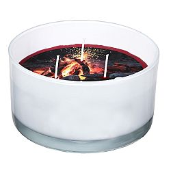SPAAS Svíčka ve skle 3 knoty Teplo krbu, 13,8 x 7,3 cm