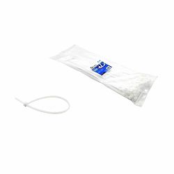 Stahovací pásky bílé s UV filtrem, 185 x 4,8 mm, 100 ks