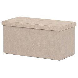 Taburet s úložným prostorem, krémová, 76 x 37 x 37 cm