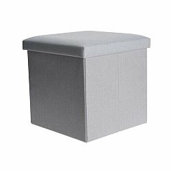 Taburet s úložným prostorem Tyra, sv. šedá, 38 x 38 x 38 cm