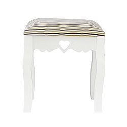 TEMPO KONDELA Taburet, bílá / proužkovaný vzor, WAGNER 1