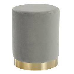 Tempo Kondela Taburet, šedá Velvet látka/gold chrom-zlatá, ALAZ