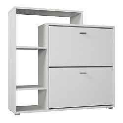 Tempo Kondela Výklopný dvouřadý botník Izabela, bílá