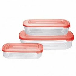 Tontarelli Dóza na potraviny 3ks obdélník červená 9040572551K20