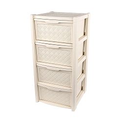 Tontarelli Police se 4 zásuvkami 82,5 x 38,5 x 39 cm, krémová