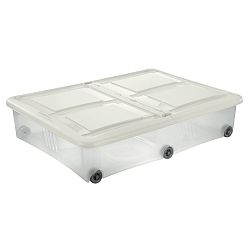 Tontarelli Úložný box s víkem Stockbox 61 l, transparentní/bílá