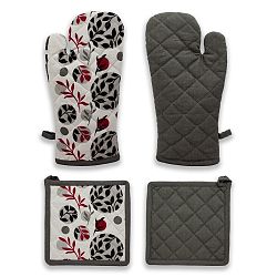 Trade Concept Kuchyňská sada chňapka a podložka Lístky a proužky, 18 x 32 cm, 20 x 20 cm