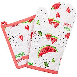 Trade Concept Kuchyňská sada chňapka a podložka Meloun, 18 x 32 cm, 20 x 20 cm