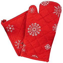 Trade Concept Kuchyňská sada chňapka a podložka Vločka červená, 18 x 32 cm, 20 x 20 cm