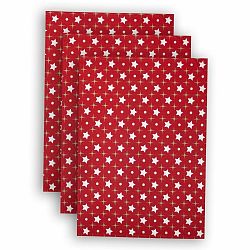 Trade Concept Kuchyňská utěrka Hvězdičky červená, 50 x 70 cm, sada 3 ks