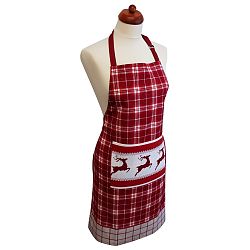 Trade Concept Kuchyňská zástěra Káro červená, 60 x 80 cm